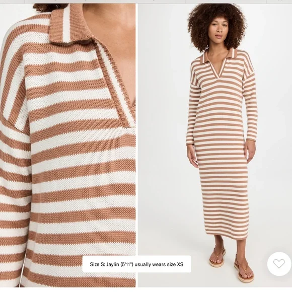 525 Stripe Polo Maxi Dress 🤎 medium - Picture 3 of 9